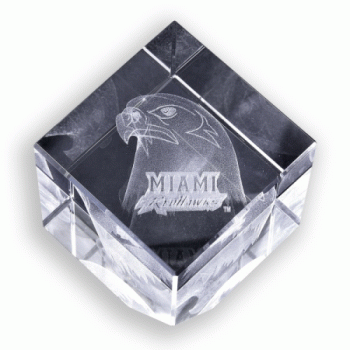 Crystal Desktop Award Cube with Corner Cut