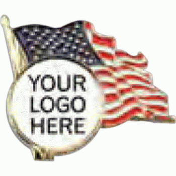 Lapel Pin - USA Flag with custom logo